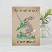 Invitation Rabbit de guerrier médiéval (Debout devant)