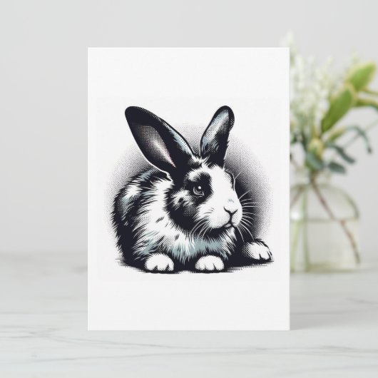 Invitation rabbit drawing (Debout devant)