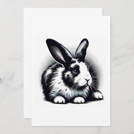 Invitation rabbit drawing (Devant / Derrière)