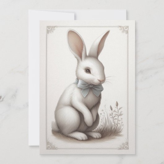 Invitation Rabbit Pastel Boho (Devant)
