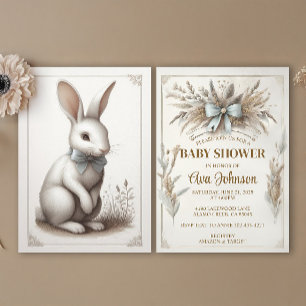 Invitation Rabbit Pastel Boho