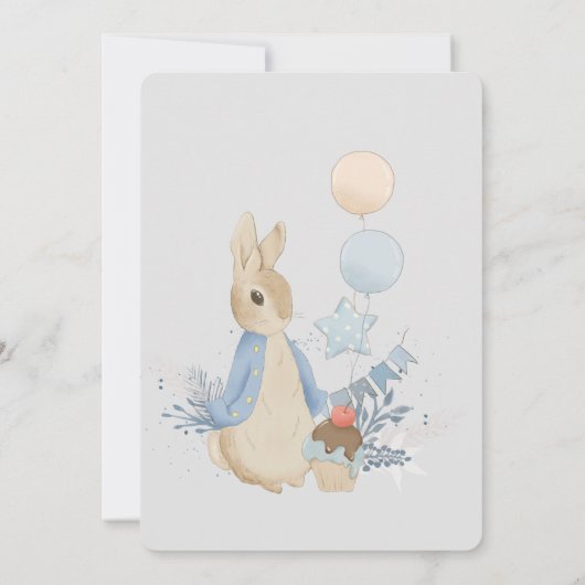 Invitation Rabbit Peter Baby shower C'est un garçon (Dos)