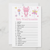 Invitation Rabbit rose Bébé Mot Débauche Jeu (Devant)