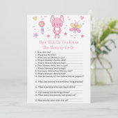 Invitation Rabbit rose COMMENT CONNAISSEZ-VOUS LE baby shower (Debout devant)