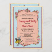 Invitation Rabbit Wonderland Fiançailles Couple's Party Invit (Devant / Derrière)
