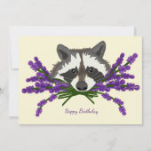 Invitation Raccoon avec lavande (Devant)
