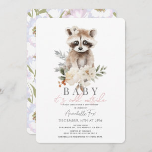 Invitation Raccoon Baby C'est froid dehors Baby shower