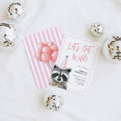 Invitation Raccoon Casquette Fête Faisons un Anniversaire Sau