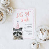 Invitation Raccoon Casquette Fête Faisons un Anniversaire Sau