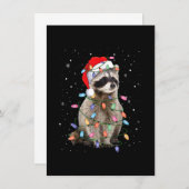 Invitation Raccoon feux d'arbre de Noël Pajama Père Noël Raco (Devant / Derrière)