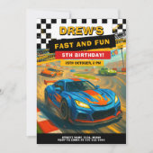 Invitation Race Car Anniversaire Design (Devant)