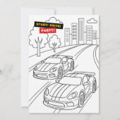 Invitation Race Car Anniversaire Design (Dos)