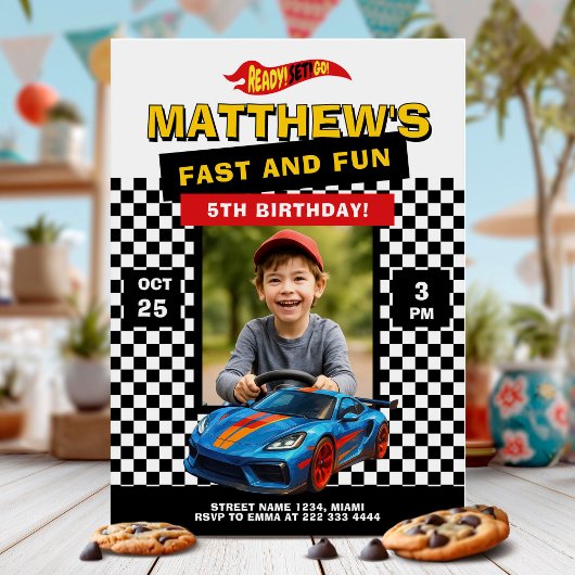Invitation Race Car Anniversaire Fun
