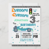 Invitation Race Car Birthday 3 - Boys Racin party (Devant)