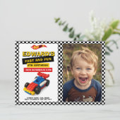 Invitation Race Car Birthday Party Photo (Debout devant)