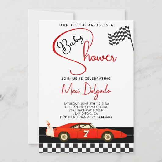 Invitation Race Car Boy Baby Shower |Fast and Fun Baby Shower (Devant)