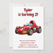 Invitation Race Car Boys Enfants 2e fête anniversaire (Devant)
