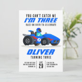 Invitation Race Car Can't Catch Me 3rd Birthday Party (Debout devant)