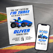 Invitation Race Car Can't Catch Me 3rd Birthday Party
