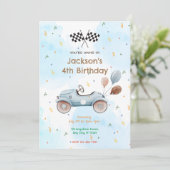 Invitation Race Car fête d'anniversaire (Debout devant)