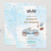 Invitation Race Car fête d'anniversaire (Devant / Derrière)