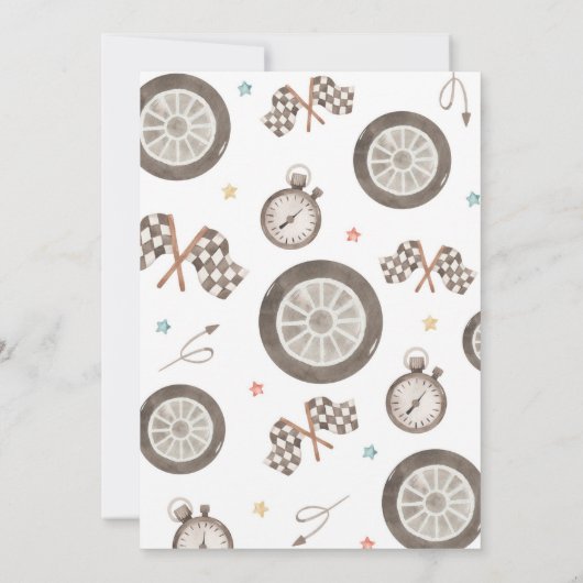 Invitation Race Car First Lap Around the Track Birthday Party (Dos)