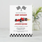 Invitation Race Car garçon Baby shower (Debout devant)