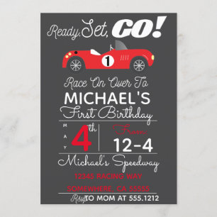 INVITATION RACE CAR PARTY
