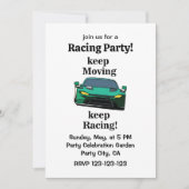 Invitation Race Car Racer Racer Party (Devant)