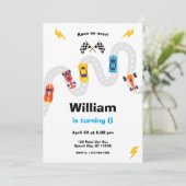 Invitation Race Car Rally Birthday Party (Debout devant)