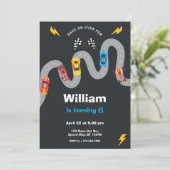 Invitation Race Car Rally Birthday Party (Debout devant)