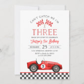 Invitation Race Car Red Racing Boy 3e anniversaire (Devant)