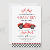 Invitation Race Car Red Racing Boy Baby shower (Devant)