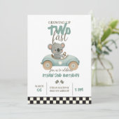 Invitation Race On Over – Car-Themed Birthday Invite (Debout devant)