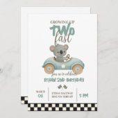 Invitation Race On Over – Car-Themed Birthday Invite (Devant / Derrière)