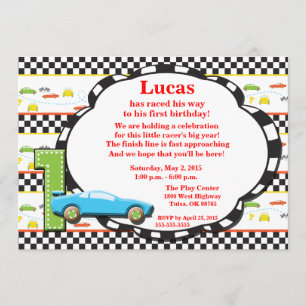 Invitation Racecar de premier anniversaire