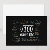 Invitation Racine carré de 100 10e anniversaire 10 ans Cadeau (Devant / Derrière)