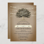 Invitation Racine dans Love Rustic Tree String Mariage (Devant / Derrière)