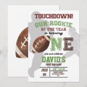 Invitation Racine de l'année Premier anniversaire de football (Devant / Derrière)