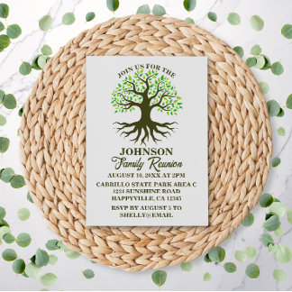 Invitation Racines de l'arbre familial de réunion familiale
