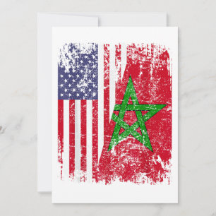 Invitation RACINES MAROCAINES Demi Drapeau Américain DRAP