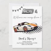 Invitation 🏁 Racing Car Anniversaire Je Vitesse dans le plai (Devant)
