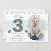 Invitation Racing Car Third Birthday Party (Devant)
