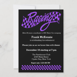 Invitation Racing, choisissez la couleur de votre arrière - p