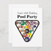 Invitation Rack Ball de la piscine (Devant / Derrière)