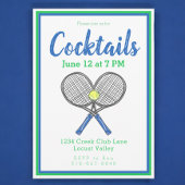 Invitation Racquettes de tennis bleues Prépa Soirée Cocktail