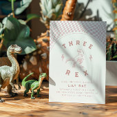 Invitation Rad Dinosaur Three Rex Pink Girls Birthday