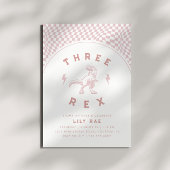 Invitation Rad Dinosaur Three Rex Pink Girls Birthday
