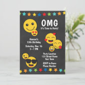 Invitation Rad Emoji fête d'anniversaire (Debout devant)
