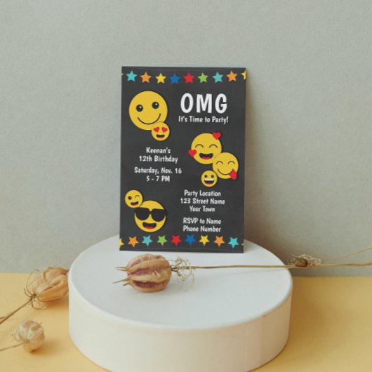Invitation Rad Emoji fête d'anniversaire
